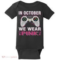 In October We Wear Breast Cancer Gaming Baby Bodysuit thumb 0