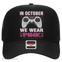 In October We Wear Breast Cancer Gaming Hat thumb 0