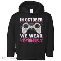 In October We Wear Breast Cancer Gaming Toddler Hoodie thumb 0