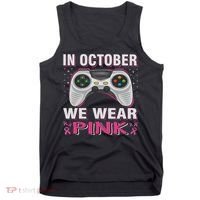In October We Wear Breast Cancer Gaming Tank Top thumb 0