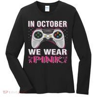 In October We Wear Breast Cancer Gaming Women's Long Sleeve Shirt thumb 0
