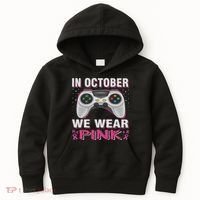In October We Wear Breast Cancer Gaming Kids Hoodie thumb 0