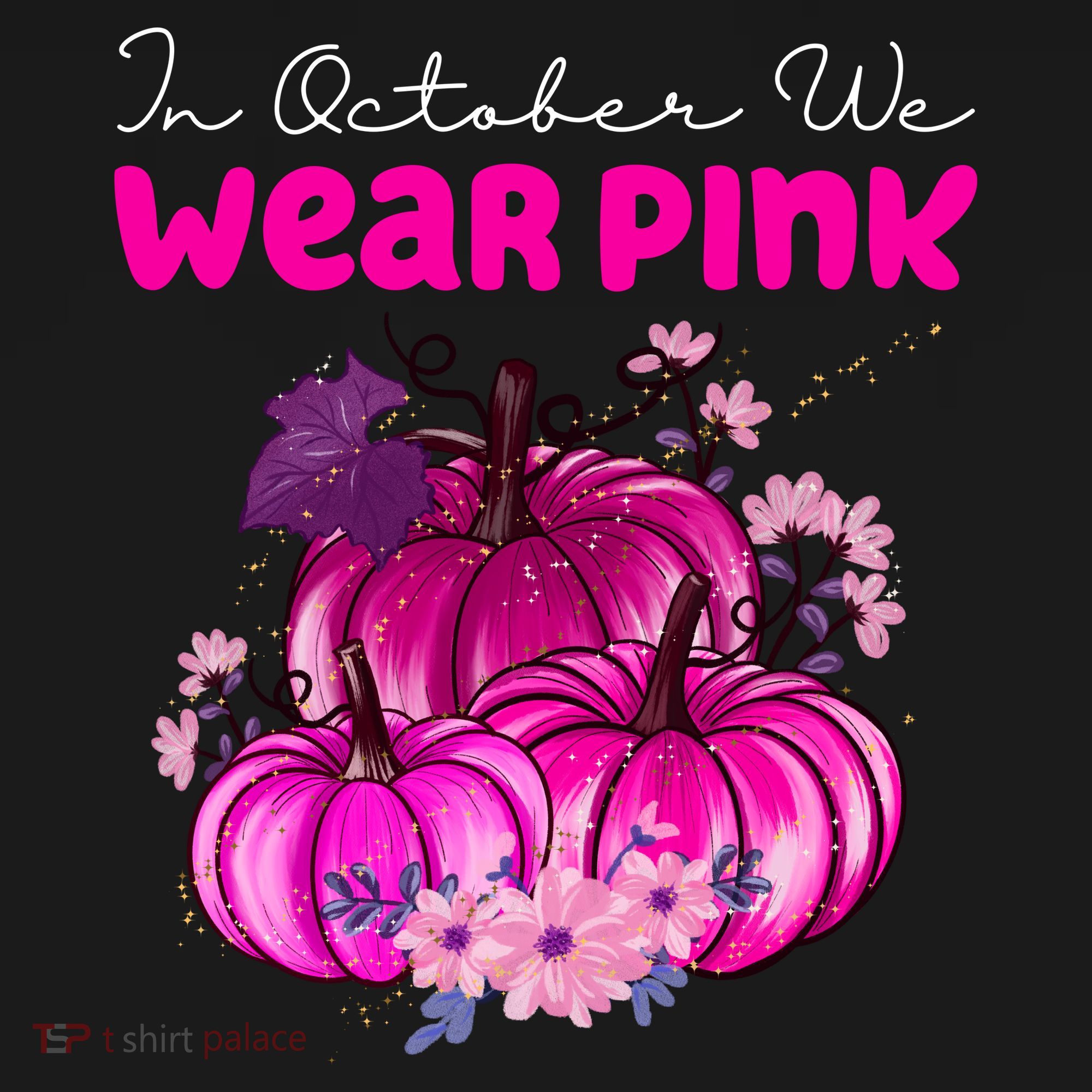 In October We Wear Pink Pumpkin Fall Coaster