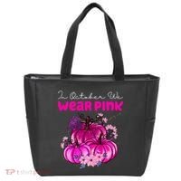 In October We Wear Pink Pumpkin Fall Tote Bag thumb 0