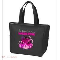 In October We Wear Pink Pumpkin Fall Tote Bag thumb 3