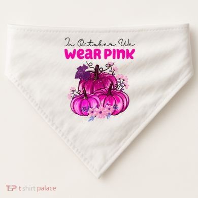 In October We Wear Pink Pumpkin Fall USA-Made Doggie Bandana
