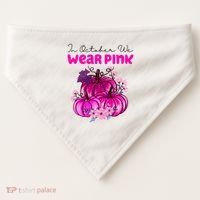 In October We Wear Pink Pumpkin Fall USA-Made Doggie Bandana thumb 0