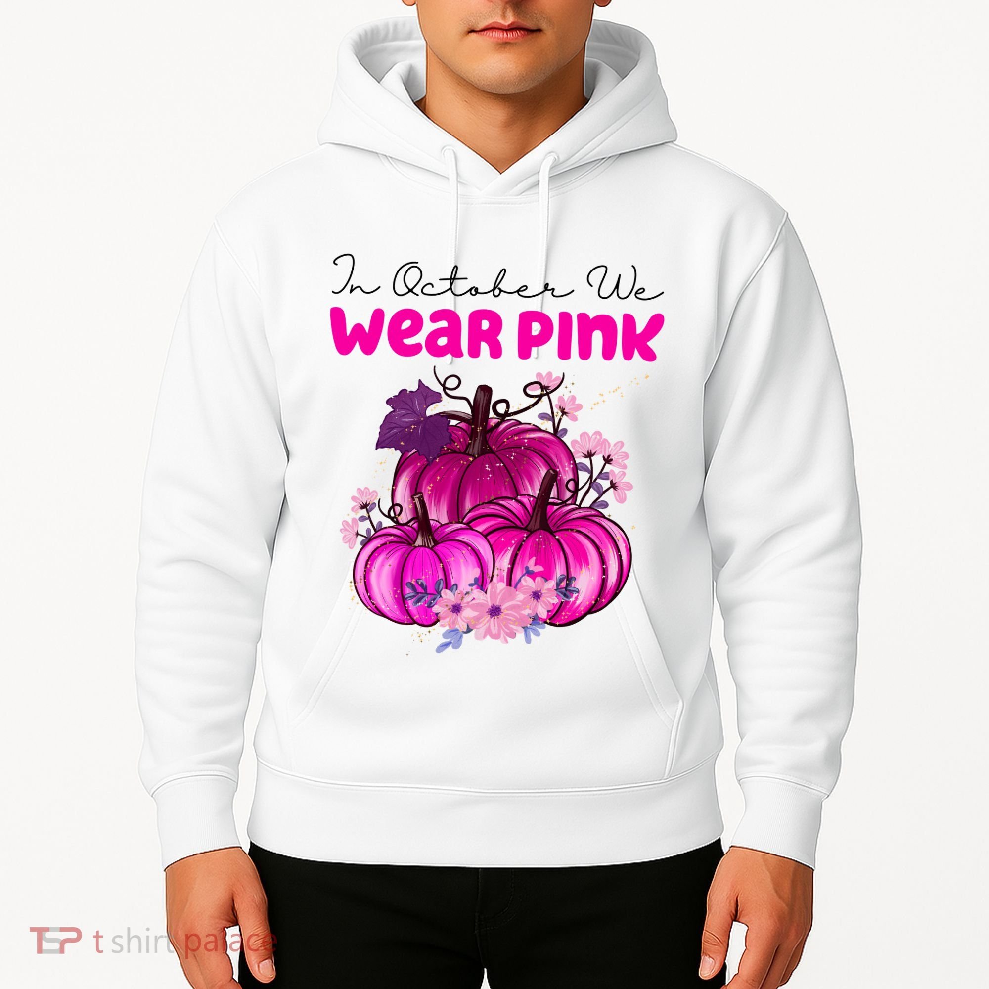 In October We Wear Pink Pumpkin Fall Hoodie