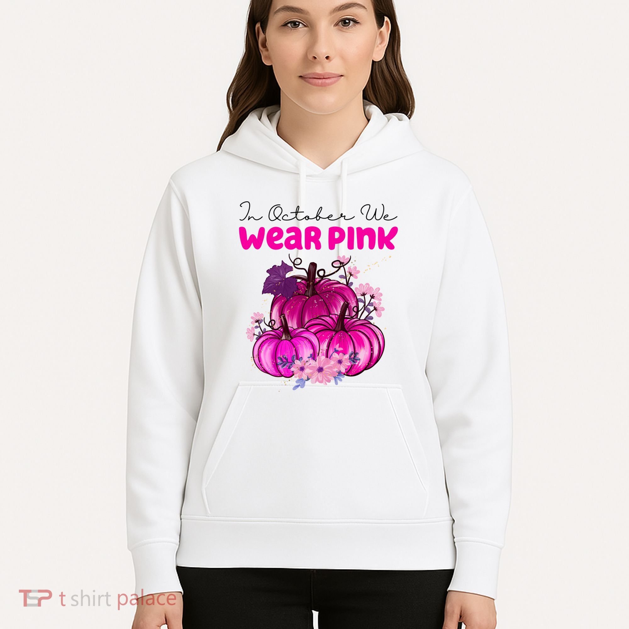In October We Wear Pink Pumpkin Fall Hoodie