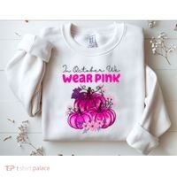 In October We Wear Pink Pumpkin Fall Sweatshirt thumb 2