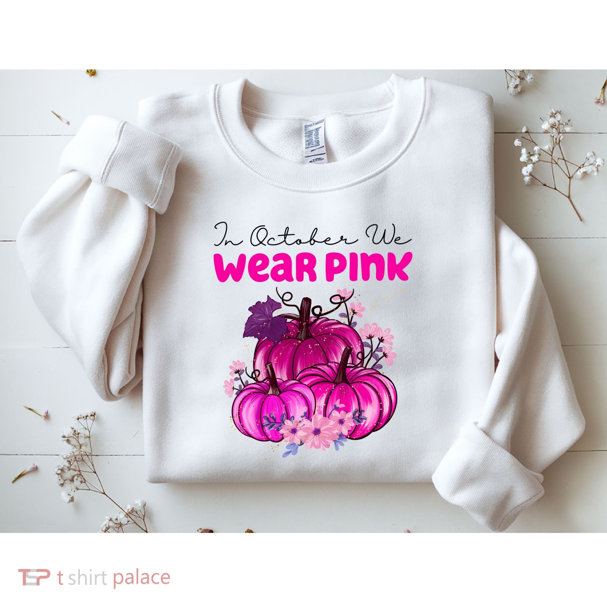 In October We Wear Pink Pumpkin Fall Sweatshirt