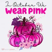 In October We Wear Pink Pumpkin Fall Women's Hoodie thumb 2