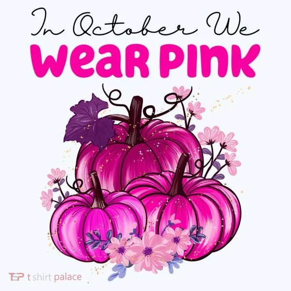 In October We Wear Pink Pumpkin Fall Women's Hoodie