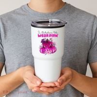 In October We Wear Pink Pumpkin Fall Tumbler thumb 2