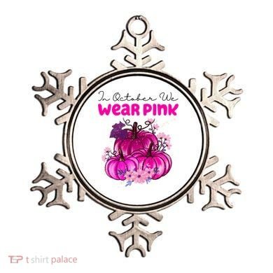 In October We Wear Pink Pumpkin Fall Ornament