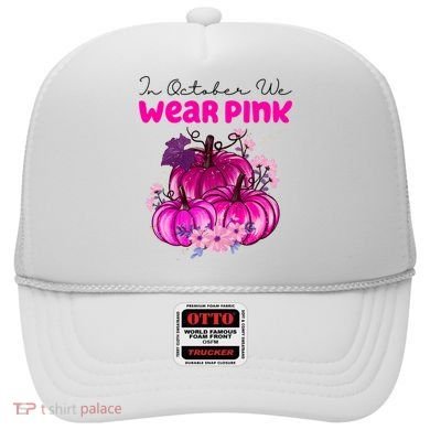 In October We Wear Pink Pumpkin Fall Hat