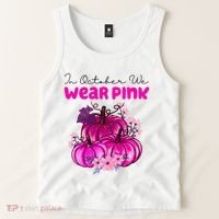 In October We Wear Pink Pumpkin Fall Tank Top thumb 2