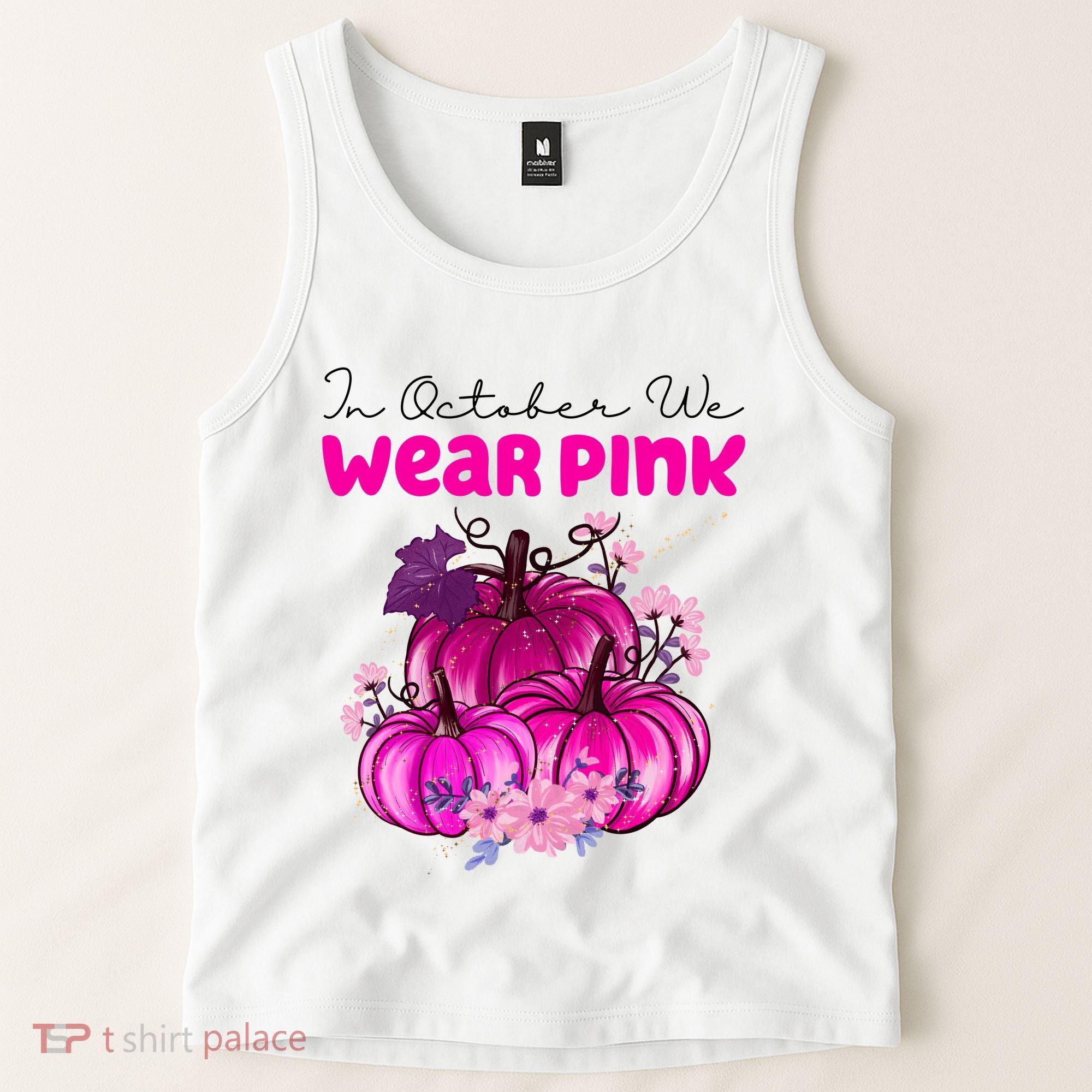 In October We Wear Pink Pumpkin Fall Tank Top