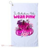 In October We Wear Pink Pumpkin Fall Golf Towel thumb 0