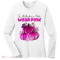 In October We Wear Pink Pumpkin Fall Women's Long Sleeve Shirt thumb 0