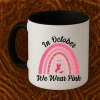 In October We Wear Pink Rainbow Ribbon Coffee Mug thumb 2