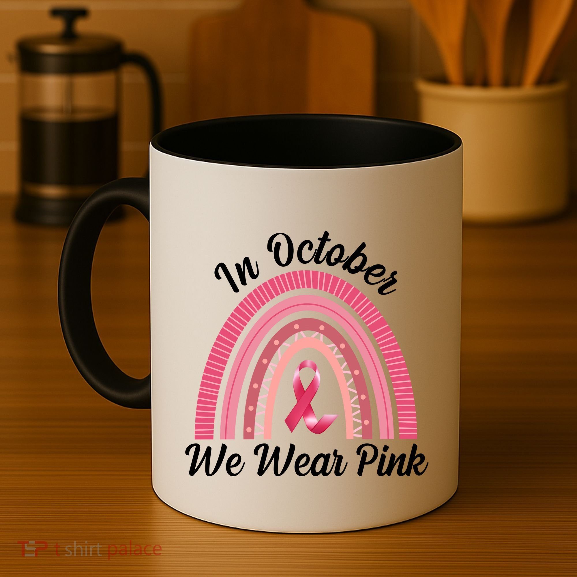 In October We Wear Pink Rainbow Ribbon Coffee Mug