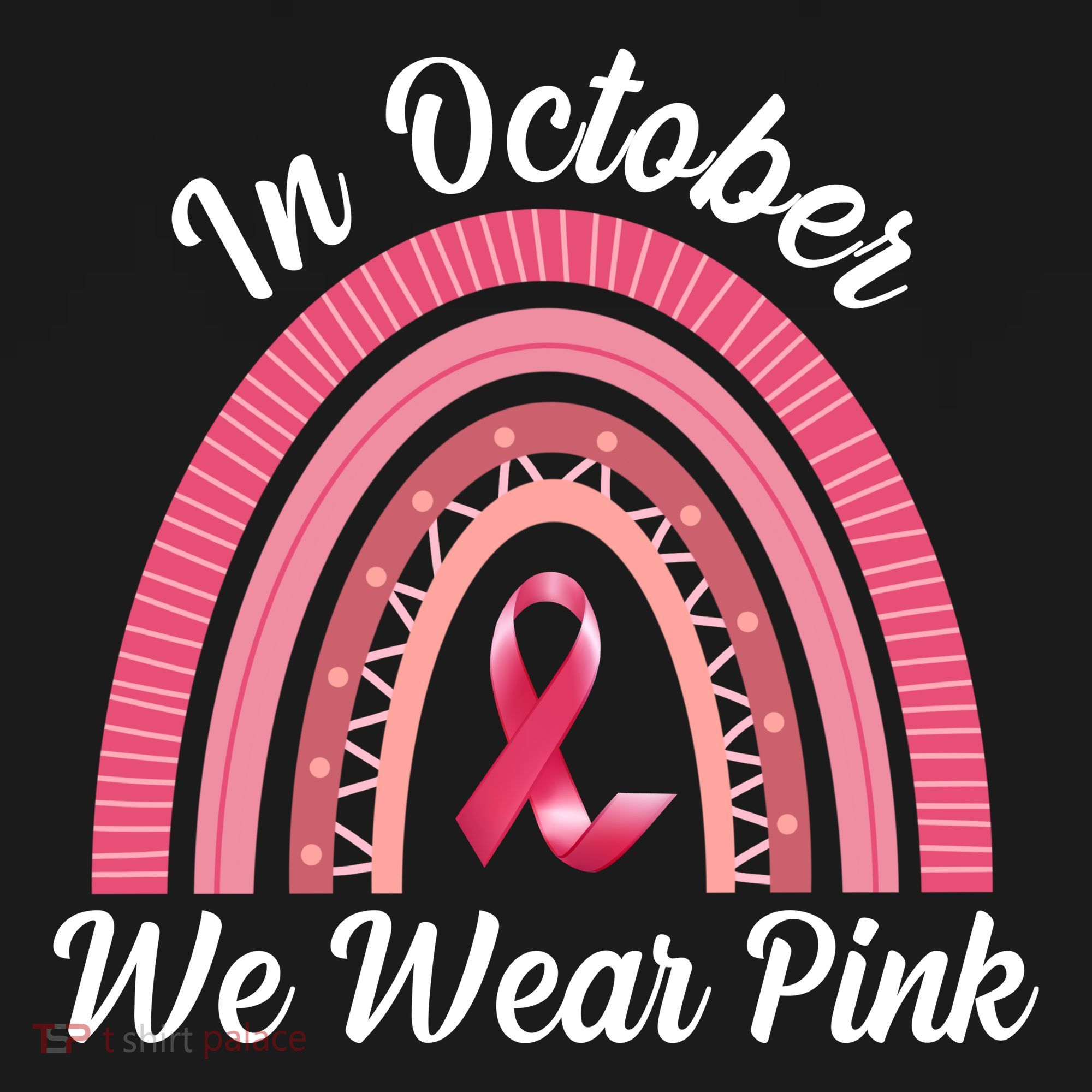 In October We Wear Pink Rainbow Ribbon Women's Hoodie
