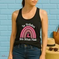 In October We Wear Pink Rainbow Ribbon Women's Tank Top thumb 2