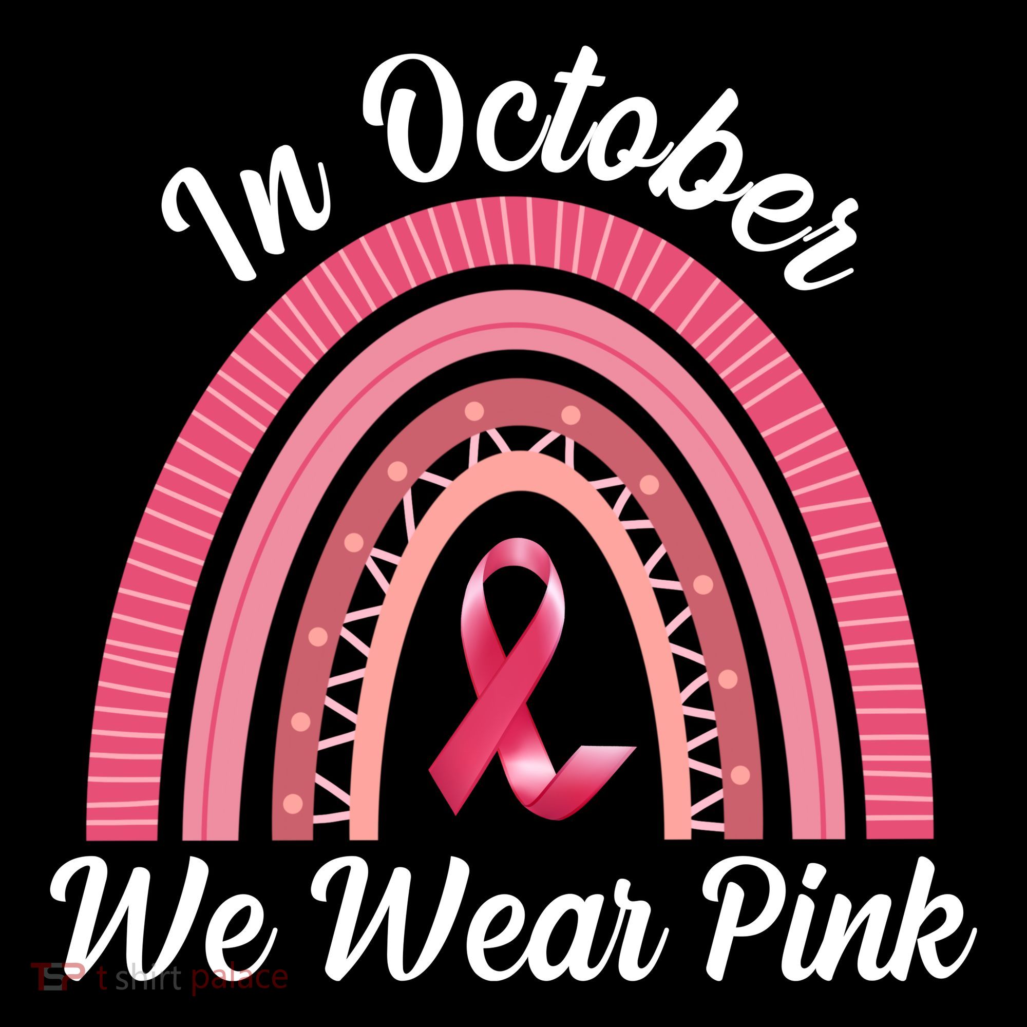 In October We Wear Pink Rainbow Ribbon Women's Tank Top