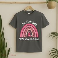 In October We Wear Pink Rainbow Ribbon T-Shirt thumb 2