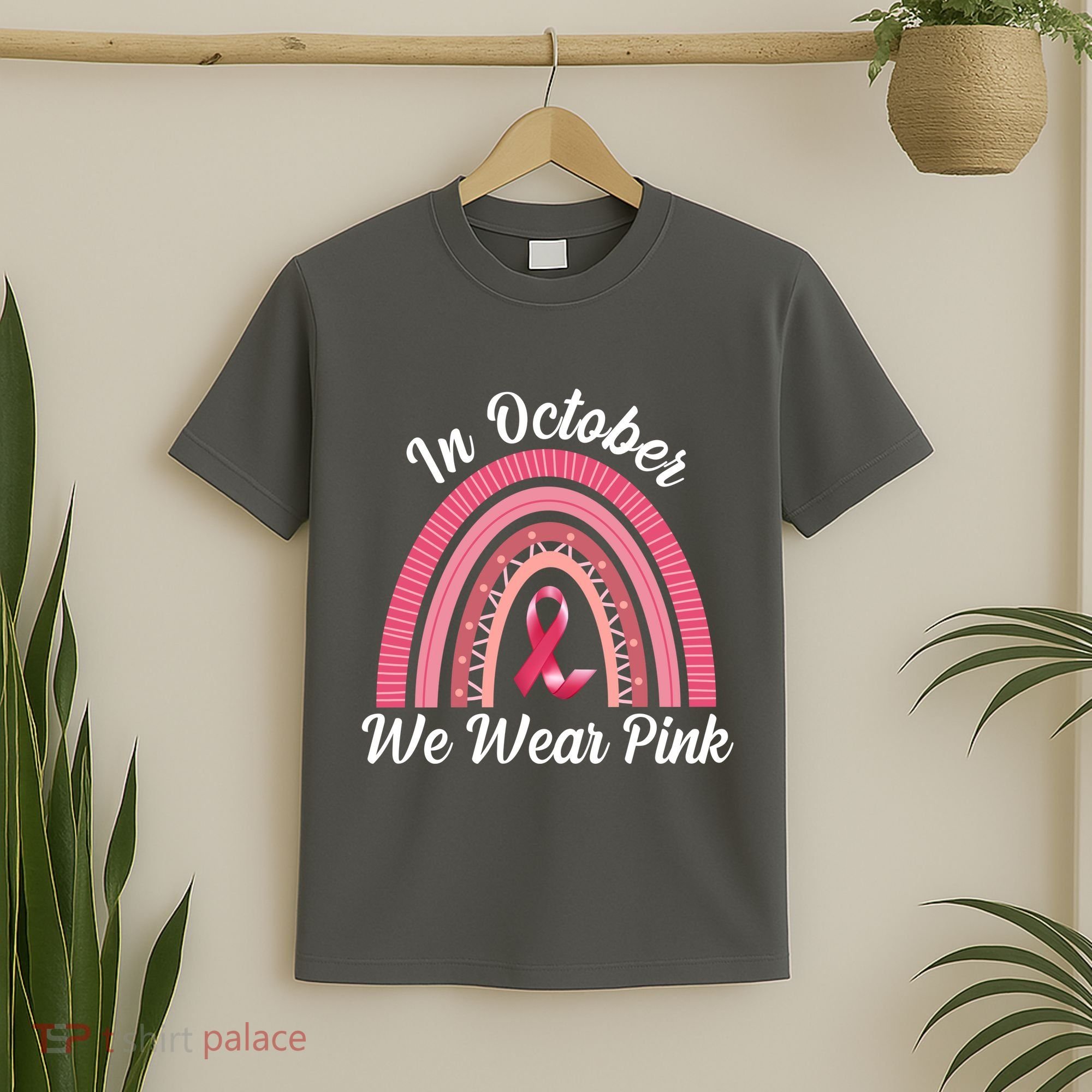 In October We Wear Pink Rainbow Ribbon T-Shirt