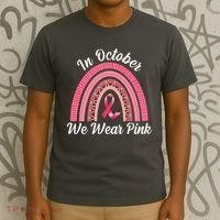 In October We Wear Pink Rainbow Ribbon T-Shirt thumb 3