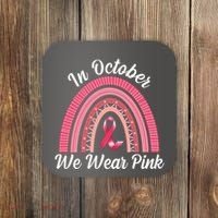 In October We Wear Pink Rainbow Ribbon Coaster thumb 0