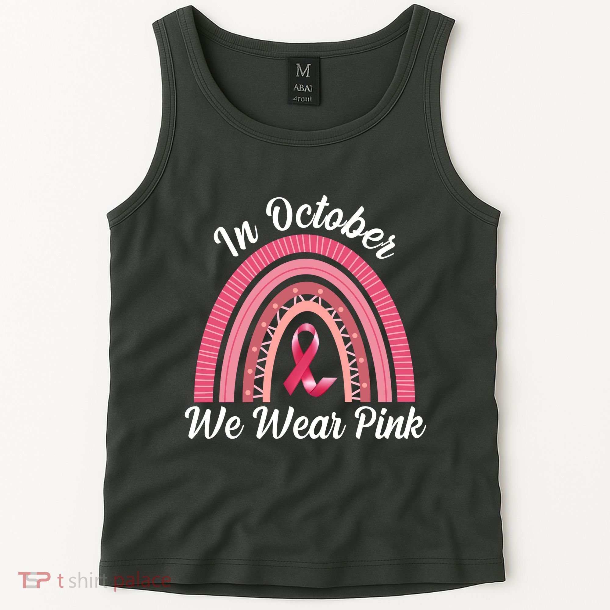 In October We Wear Pink Rainbow Ribbon Tank Top