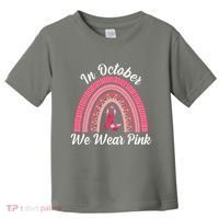 In October We Wear Pink Rainbow Ribbon Toddler T-Shirt thumb 0