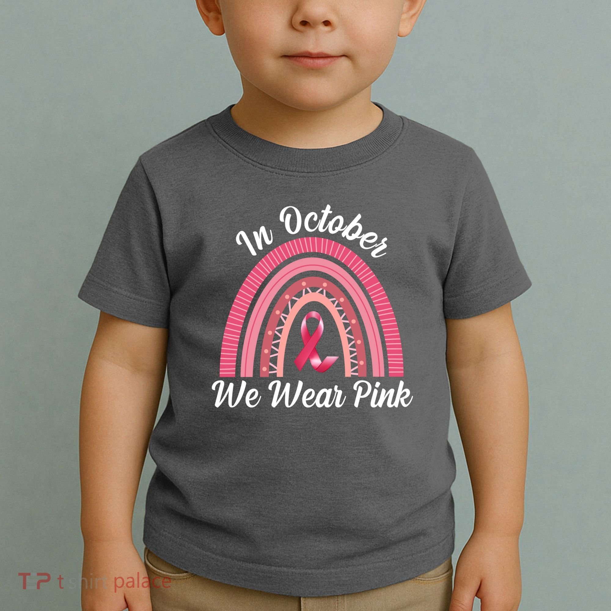 In October We Wear Pink Rainbow Ribbon Toddler T-Shirt