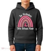 In October We Wear Pink Rainbow Ribbon Kids Hoodie thumb 4