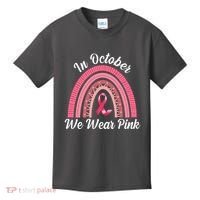 In October We Wear Pink Rainbow Ribbon Kids T-Shirt thumb 0