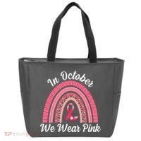In October We Wear Pink Rainbow Ribbon Tote Bag thumb 0