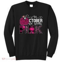 In October We Wear Pink Breast Cancer Pumpkin Sweatshirt thumb 0