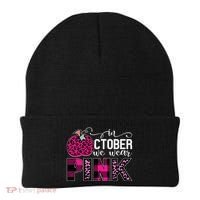 In October We Wear Pink Breast Cancer Pumpkin Beanie thumb 0