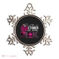 In October We Wear Pink Breast Cancer Pumpkin Ornament thumb 0