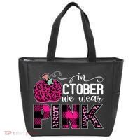 In October We Wear Pink Breast Cancer Pumpkin Tote Bag thumb 0