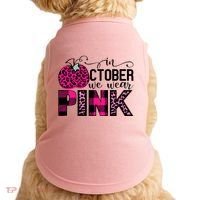 In October We Wear Pink Breast Cancer Pumpkin Doggie Tank thumb 0
