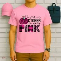 In October We Wear Pink Breast Cancer Pumpkin T-Shirt thumb 6