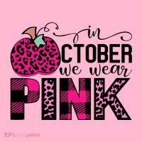 In October We Wear Pink Breast Cancer Pumpkin Women's T-Shirt thumb 6