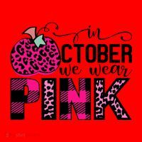 In October We Wear Pink Breast Cancer Pumpkin Santa Hat thumb 1