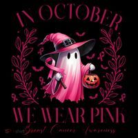 In October We Wear Pink Breast Cancer Awareness Halloween Ghost Coffee Mug thumb 5