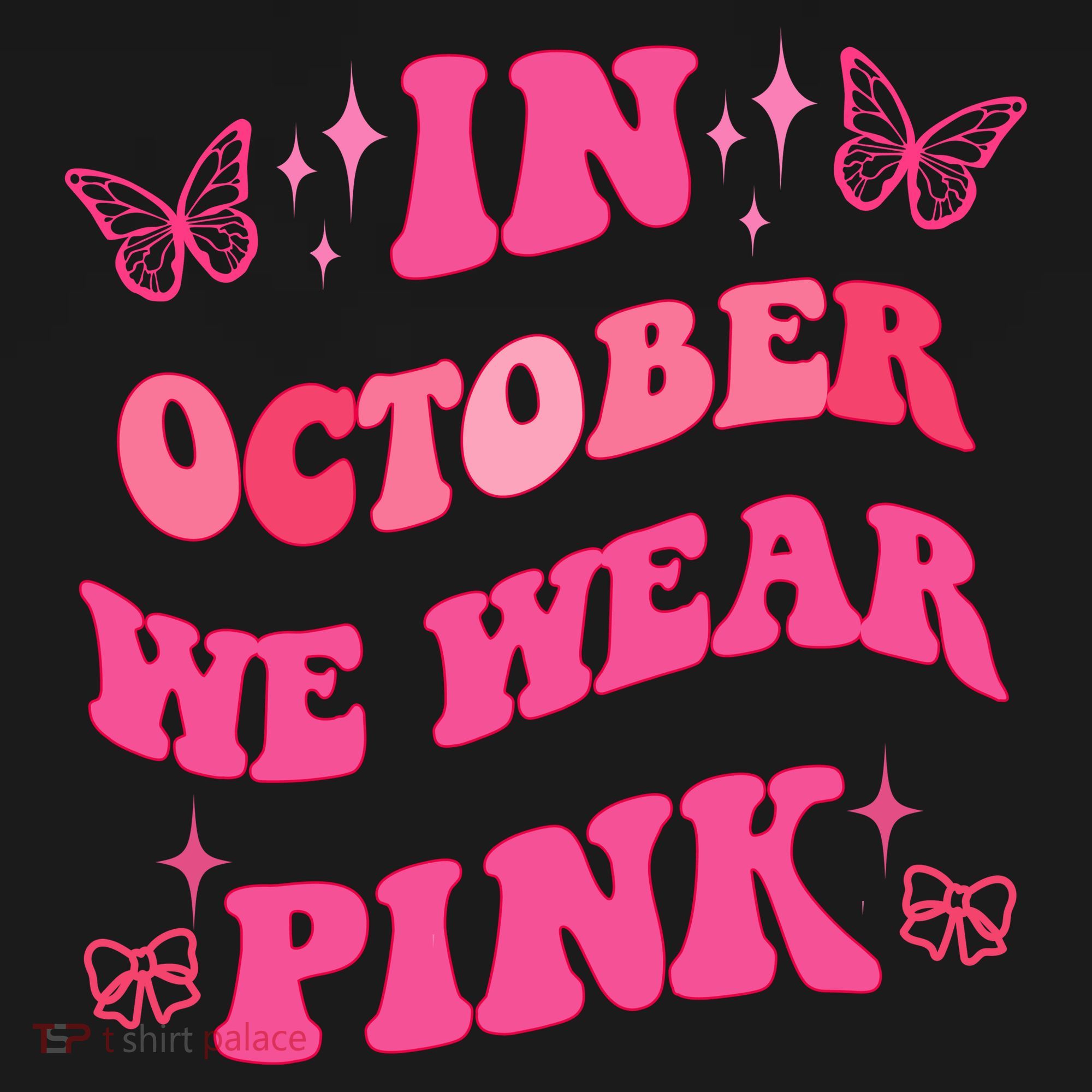 In October We Wear Pink Breast Cancer Butterflies Women's Hoodie