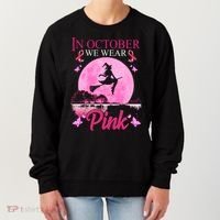 In October We Wear Pink Halloween Breast Cancer Women's Sweatshirt thumb 0